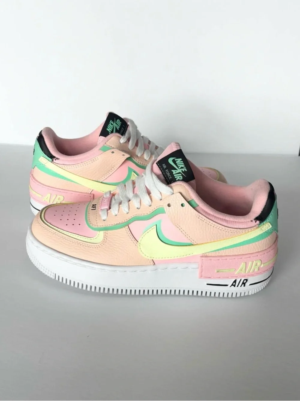 Nike Air Force 1 Shadow Arctic Punch/Crimson Tint/Green Glow/Barely Volt. 7.5 - Picture 3 of 5